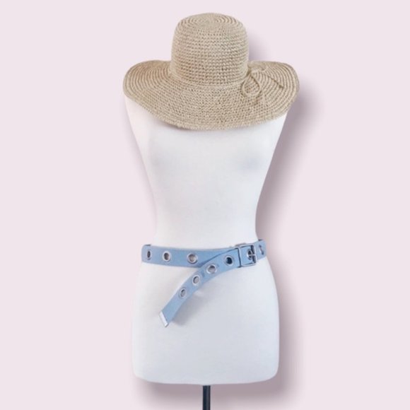 Woven Canvas Grommet Belt Blue Large - Picture 9 of 10